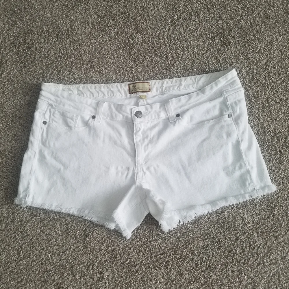 Paige white denim shorts